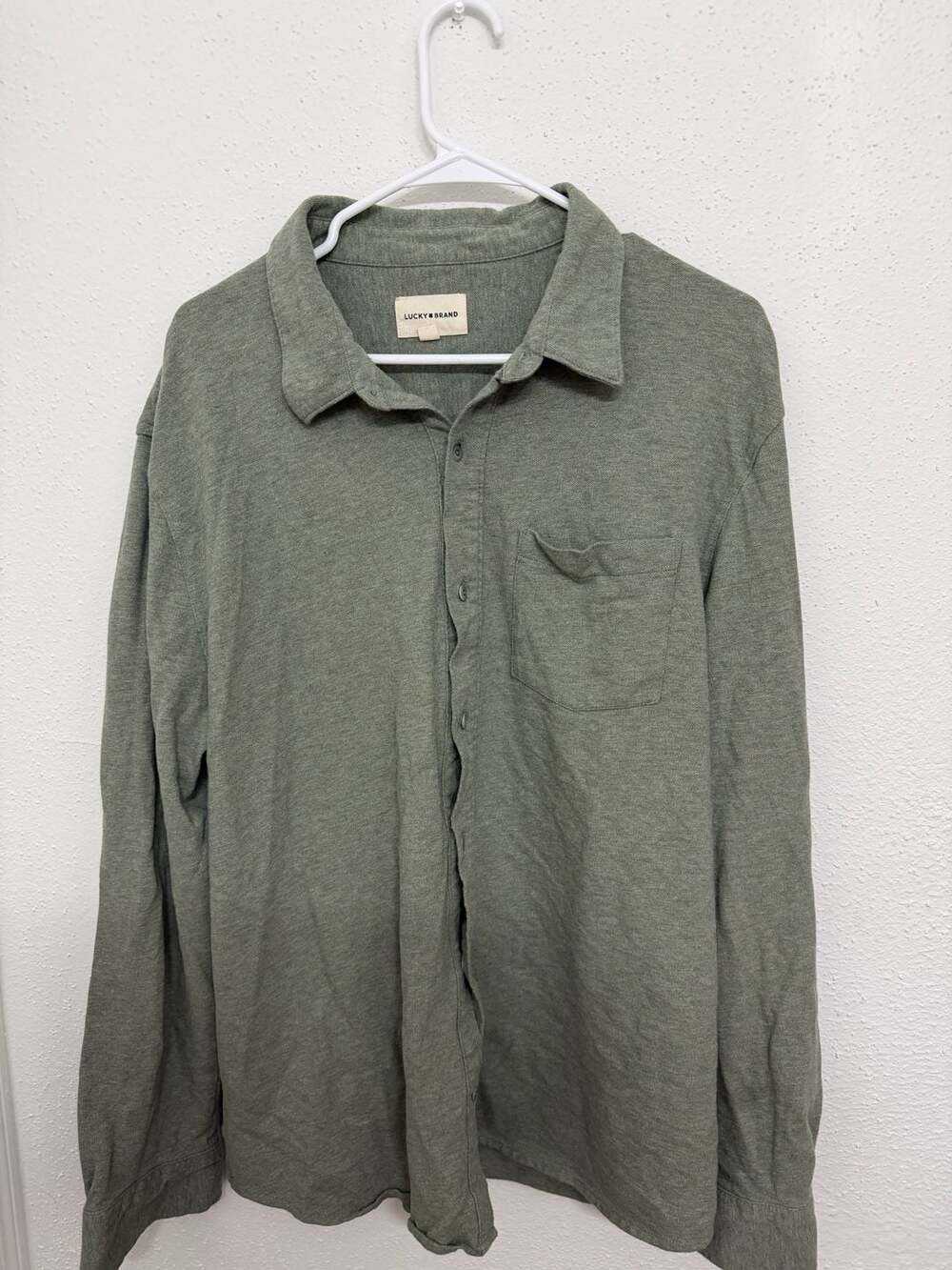 Lucky Brand Long Sleeve Button Down Shirt Olive Green